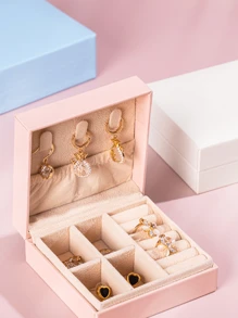 PU Jewelry Box, Casual Daily Jewelry Storage Box - Square - View 3