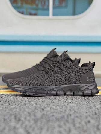 Women's Breathable And Lightweight Style Athletic Gym Tennis Shoes Fashionable Walking Shoes Minimalist Casual Sports Shoes Road Anti Slip Running Shoes Dark/Gray