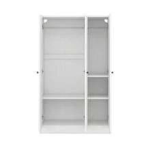 3-Door Shutter Wardrobe With Shelves, White