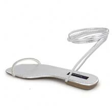 Women's Flat Sandal With Rhinestone Tie - Bạc - Xem 4