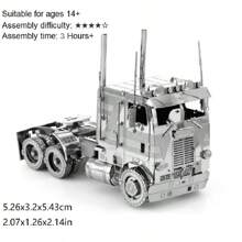 3D Stereoscopic Glue-Free Assembly Model DIY Metallic Puzzle - Excavator, Crane, Tractor, Construction Vehicle - Desktop Decoration, Christmas Gift, Birthday Gift!