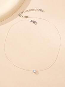 Round Cubic Zirconia Pendant Necklace Jewelry Gifts