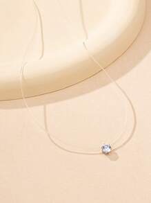 Round Cubic Zirconia Pendant Necklace Jewelry Gifts