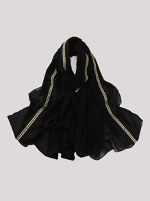 Nuovo arrivo Sciarpa ricamata a mano in perle e chiffon, hijab , copricapo per Medio Oriente e Africa