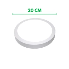 Kit 2 18w Led Ceiling Panel Overlay Square Round Light Fixture White-Cold White-Warm White-Neutral - 冷白圓 - 查看 2