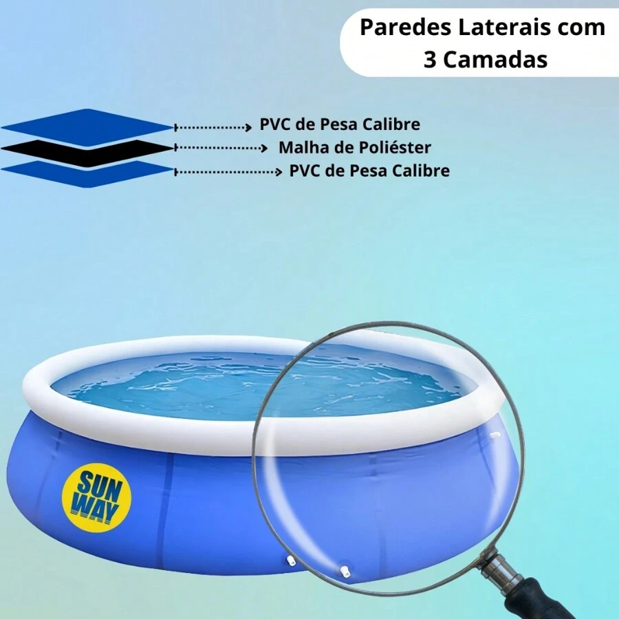 Piscina Inflável redondo Sun Way 1000L azul caixa - Azul - Visão 1