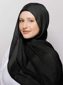 1pc Solid Color Breathable Soft Modal Muslim Hijab Scarf - Multicolor - View 6