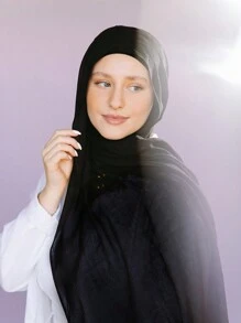 1pc Solid Color Breathable Soft Modal Muslim Hijab Scarf - Multicolor - View 9