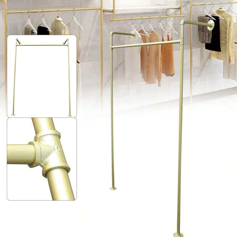 TFCFL Giá treo quần áo bằng kim loại vàng Giá treo quần áo ống công nghiệp Giá treo quần áo cho phòng ngủ, mùa xuân, tối giản, áo mùa hè Các loại móc treo & giá đỡ khác Đồ dùng thiết yếu khi đi du lịch trở lại trường Trang trí phòng, Trang trí nhà cửa, Trang trí phòng ngủ Tổ chức lưu trữ và lưu trữ - Vàng - Xem 1