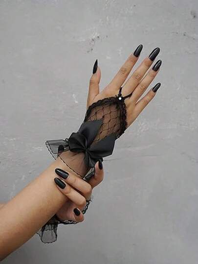 1 pereche Arcă în carouri Mănuși elegante din poliester Halloween Ziua Îndrăgostiților