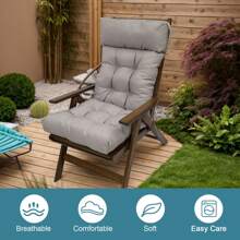 Waterproof Outdoor Chair Cushions With Head Pillow - UV Resistant High Back Patio Seat Cushion For Adirondack Chairs, Durable Indoor/Outdoor Furniture Pads & Puttee Covers