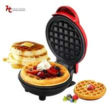 HUATANG Waffle Maker, Waflera Mini de 5in, Wafflera Eléctrica con Doble Planchas Antiadherentes, Desayuno Perfecto Waflera para Cocina Wafleras/Gofres/Hash Browns/Paninis, Corazón Rojo, 350W (Red)