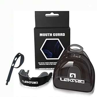 Lekaro Enlarged Eva Can Be Cut Sports Mouthguard, Used For Rugby, Boxing, Fighting, Mma, Muay Thai, Sanda Fighting Mouthguard, Mouthguard With Rope