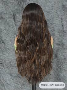 Synthetic Lace Front Wig 13*4*1 T Part Synthetic Lace Frontal Wig Pre-Plucked Long Wavy Hair Wigs For Women 28inch, Beginner Friendly Wigs Transparent Lace Front Body Wave Ombre Blonde Wigs