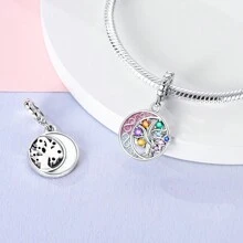 1 Pc Silver Color Sparkling Zirconia Infinite Life Tree Family Forever Sweet House Sister Mother And Daughter Pendant Charm Fit Original Bracelet Necklace Beads For Diy Jewelry Making Women Jewelry Gift For Mom Sister Best Friend ﻿