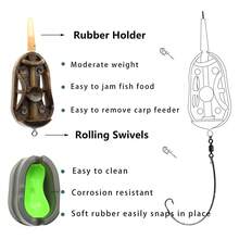 3-Piece Carp Fishing Inline Feeders - With Quick Release Mould & Weights - Green - View 7