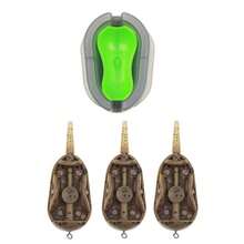 3-Piece Carp Fishing Inline Feeders - With Quick Release Mould & Weights - Green - View 1