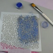 1 pièce Feuille de gabarit en stencil pour texture d'argile polymère. Modèle d'impression en relief pour création de boucles d'oreilles en argile. Motif floral de cachemire pour peinture de couleur, idéal pour la Saint-Valentin.