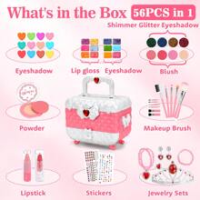 Kids Makeup Kit And Jewelry Set For Girl, Toys For Girls Ages 3 4 5 6 7 8 9 10, Ideal Gifts For Girls - Pink - View 2