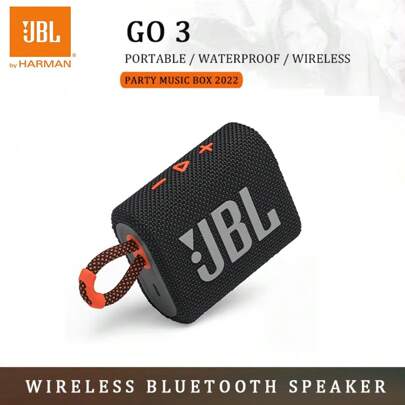 JBL JBL Go 3 Altavoz Bluetooth con bajos potentes, subwoofers, sonido estéreo, portátil inalámbrico mini para exteriores GO3, original JBL