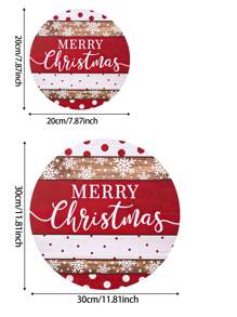 1 szt./120 szt. Drewniany znak na drzwi z napisem "Wesołych Świąt" do dekoracji ściennej, okrągły drewniany znak ścienny z motywem śniegu, rustykalny styl, wiszący, ciepły prezent w stylu wiejskim, dekoracja świąteczna, wieniec świąteczny, zimowe dekoracje domu