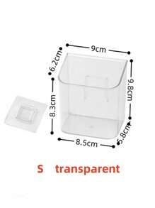 1pc Wall Mounted Storage Box, Makeup & Cosmetics Organizer, Disposable Cup & Straw Holder, Trash Bag Dispenser