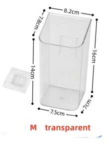 1pc Wall Mounted Storage Box, Makeup & Cosmetics Organizer, Disposable Cup & Straw Holder, Trash Bag Dispenser