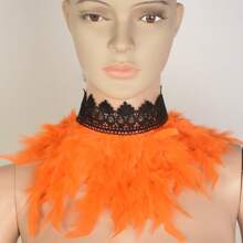 1 Stück Federkragen Natürliche Feder Halskette Gothic Halsband für Steampunk Party Kostüm Karneval Cosplay Fantasy Events Halloween Valentinstag