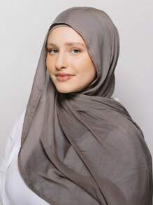 1pc Solid Color Breathable Soft Modal Muslim Hijab Scarf - Multicolor - View 17