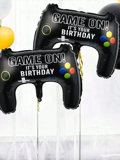 2/4 pièces Ballons en feuille de contrôleur de jeu vidéo, motif de manette de jeu convenant pour la décoration de fête de gamer, fournitures de fête d'anniversaire de jeux vidéo, décoration d'anniversaire de joueur de jeux, Noël