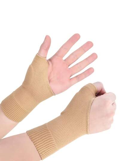 1 件硅胶护腕，拇指压缩手套，带凝胶拇指手腕支撑健身房腕带配件