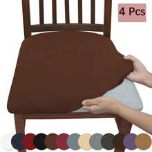 1 szt./4 szt./6 szt. Uniwersalny pokrowiec na stołek z jedwabiu mlecznego, jednolity kolor szczotkowany i wysoce elastyczny pokrowiec na siedzenie krzesła, miękki i wygodny pokrowiec na krzesło, odporny na kurz i brud, odpowiedni do krzeseł jadalnych, biur i wystroju domu, pokrowce na krzesła do jadalni, pokrowce na krzesła do jadalni, pokrowce na krzesła do jadalni, pokrowce na krzesła do jadalni, Forros Para Sillas De Comedor, pokrowce na krzesła, pokrowce na krzesła kuchenne, zestaw 6 pokrowców na krzesła do jadalni
