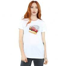 Disney Camiseta tipo novio de algodón con diseño de Cars  para mujeres/damas (blanco) - Blanco - Ver 1