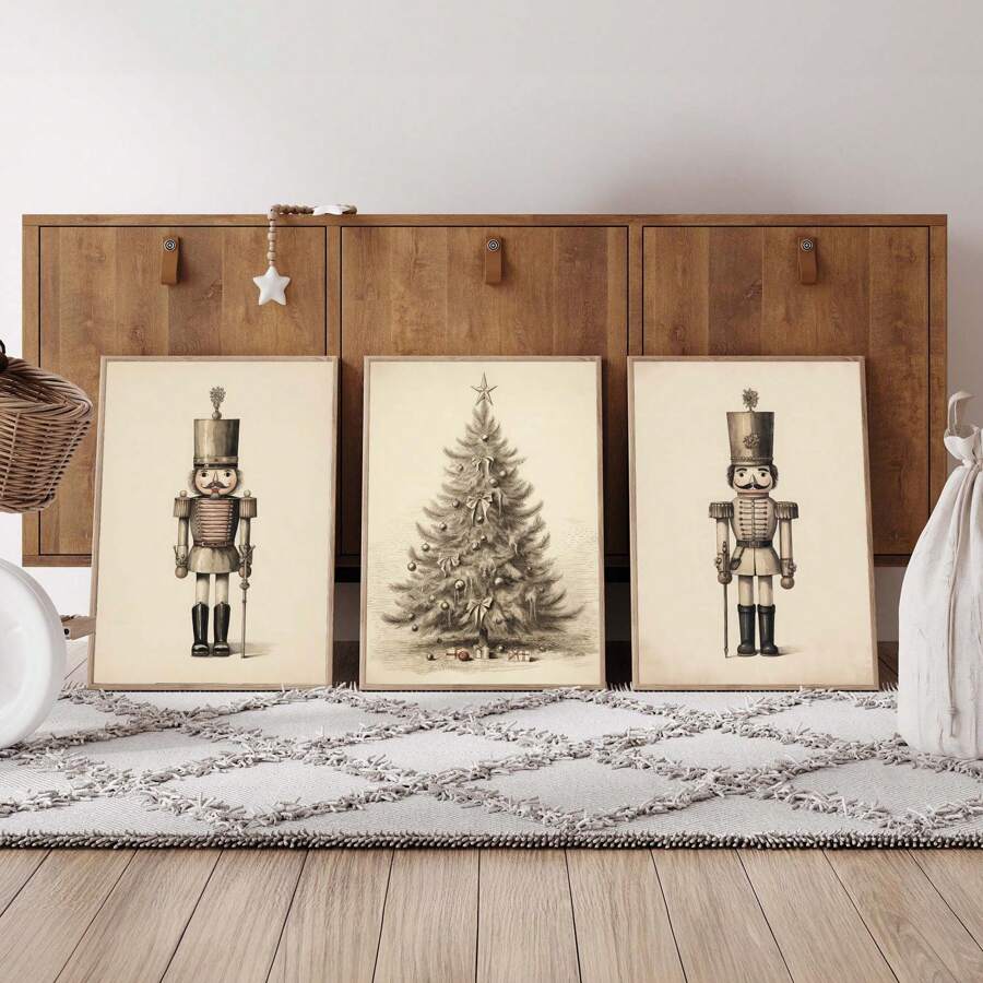 1/3 chiếc Tranh vải treo tường hình kẹp hạt dẻ cổ điển, áp phích Giáng sinh, tranh in mộc mạc, trang trí Giáng sinh, ngày lễ, có thể in, trang trí theo mùa, trang trí Giáng sinh không có khung, trang trí Giáng sinh, trang trí cây thông Noel, quà tặng, lễ tạ ơn, trang trí nhà, đám cưới, trang trí nhà, trang trí mùa thu, trang trí mùa thu, trang trí sinh nhật, làm quà tặng, đồ dùng cho bữa tiệc, trang trí lễ hội trong nhà, trang trí Halloween, trang trí tường, đồ trang trí Halloween - Nhiều màu - Xem 1