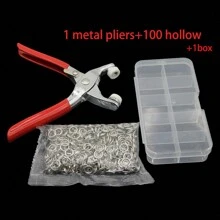 52Pcs-202pcs 五爪按扣钳套件，缝纫工具，按扣安装工具，金属按扣，彩色空心按扣，带钳子和储物盒，适用于儿童服装、皮革、布料、帽子 - 紅色 - 查看 22