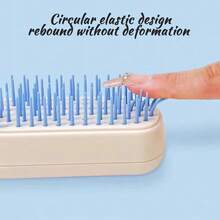 Peine retráctil antiestático, peine de masaje suave del cabelludo para mujeres, cepillo de limpieza del cabello de un clic, peine desenredante peines peine pelo cepillo pelo de peines cepillo pelo - Multicolor - Ver 3