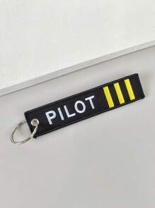 XIANG YU 1/5 pezzi Portachiavi ricamato doppia faccia - 3x13cm, con frasi brevi personalizzate, parole e marcatori di identità unici