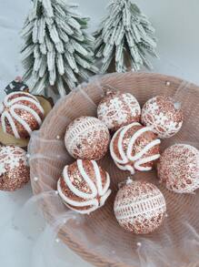 9PCS Christmas Ball Ornaments Shatter Proof Christmas Tree Hanging Decoration Flash Balls Thanksgiving Christmas Wedding Party DIY Wreath Decoration
