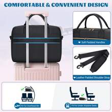 NEWHEY 17.3 Inch Laptop Bag, Women's Briefcase, Waterproof Laptop Shoulder Bag, Large Capacity Laptop Bag, Suitable For Work, Business, Office, Travel, University And Other Occasions, Eye-Catching Women's Work Bag - Black - View 8