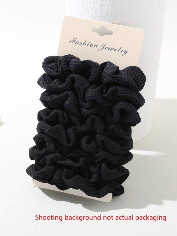 8pcs Solid Scrunchies For Daily Use For Girls Hairstyles Casual Hair Ties Scrunchy Hair Ties