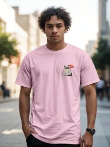 T-Shirt Shirt Cat Cute Kitten Meme No Ref 2102 VEST NERD - Màu Hồng baby - Xem 3