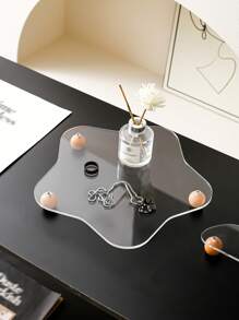 1 件不对称亚克力珠宝展示托盘收纳盒，家居化妆品/化妆品/小饰品收纳架圣诞礼物 - 無色 - 查看 6