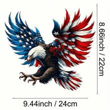 1/2/3 件爱国鹰美国国旗熨烫 DIY 热压升华补丁 - 贴花补丁适用于 T 恤、口罩、牛仔裤、背包，具有易传热设计 - 彩色 - 查看 2
