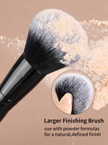 MAANGE 2pcs Twin Head Makeup Brush Set With Blush Brush Foundation Brush Finishing Brush Loose Powder Brush Makeup Tools For Traveling