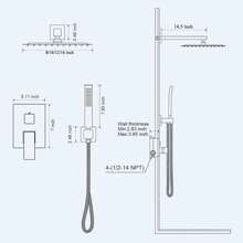 Shower Faucet Set Shower System Featuring An 8-Inch/10-Inch/12-Inch Rain Showerhead And Handheld Showerhead. Complete Shower Combination Set With Concealed Valve And Decorative Trim Kit. - Brushed Gold - View 2