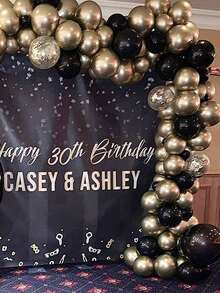 Bộ 119 vòng hoa bóng bay cao su đen, có bốn kích cỡ 5/10/12/18 inch, thích hợp cho sinh nhật, đám cưới, họp mặt gia đình, tiết lộ giới tính, họp mặt tiệc theo chủ đề và trang trí tiệc - Nhiều màu - Xem 4