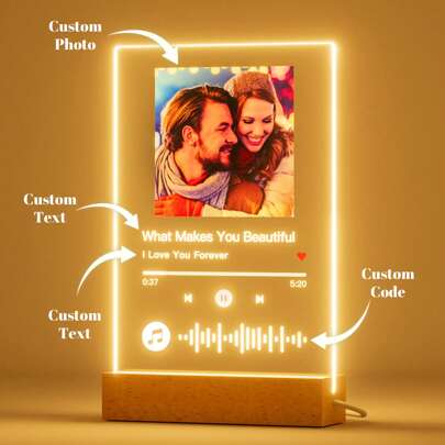 Spotify Plaque Personalized Mother's Day Gifts For Mom From Daughter - Acrylic Song Plaque With Picture Birthday Romantic Gifts For Women Custom Photo Mother's Day Gifts For Mama Doggy, Kitties, Cat Fashionable, Colorful, Contracted, Kawaii, Y2K For Winter, For Fall/Autumn Christmas Decor, Nightlight, Neon Lights, Home Goods, Room Decor, Finds, Holiday Decor, Christmas Lights,Mother Day Gift,Customized Night Light,Easy Comfort,Tools & Home Improvement,Christmas Home Atmosphere,Home Harmony