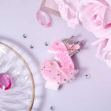 3D Creative Pink Crown Dress Birthday Digital Candle Cute Birthday Party Cake Decoration