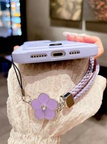 Fashionable New Sprayed Oil Slot Metal Heart Shaped TPU Shockproof Phone Case Cover Compatible With IPhone 11/12/13/14/15/16/17 Pro/Max - Purple - View 5