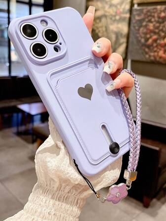 Fashionable New Sprayed Oil Slot Metal Heart Shaped TPU Shockproof Phone Case Cover Suitable For IPhone 11/12/13/14/15/16/17 Pro/Max
